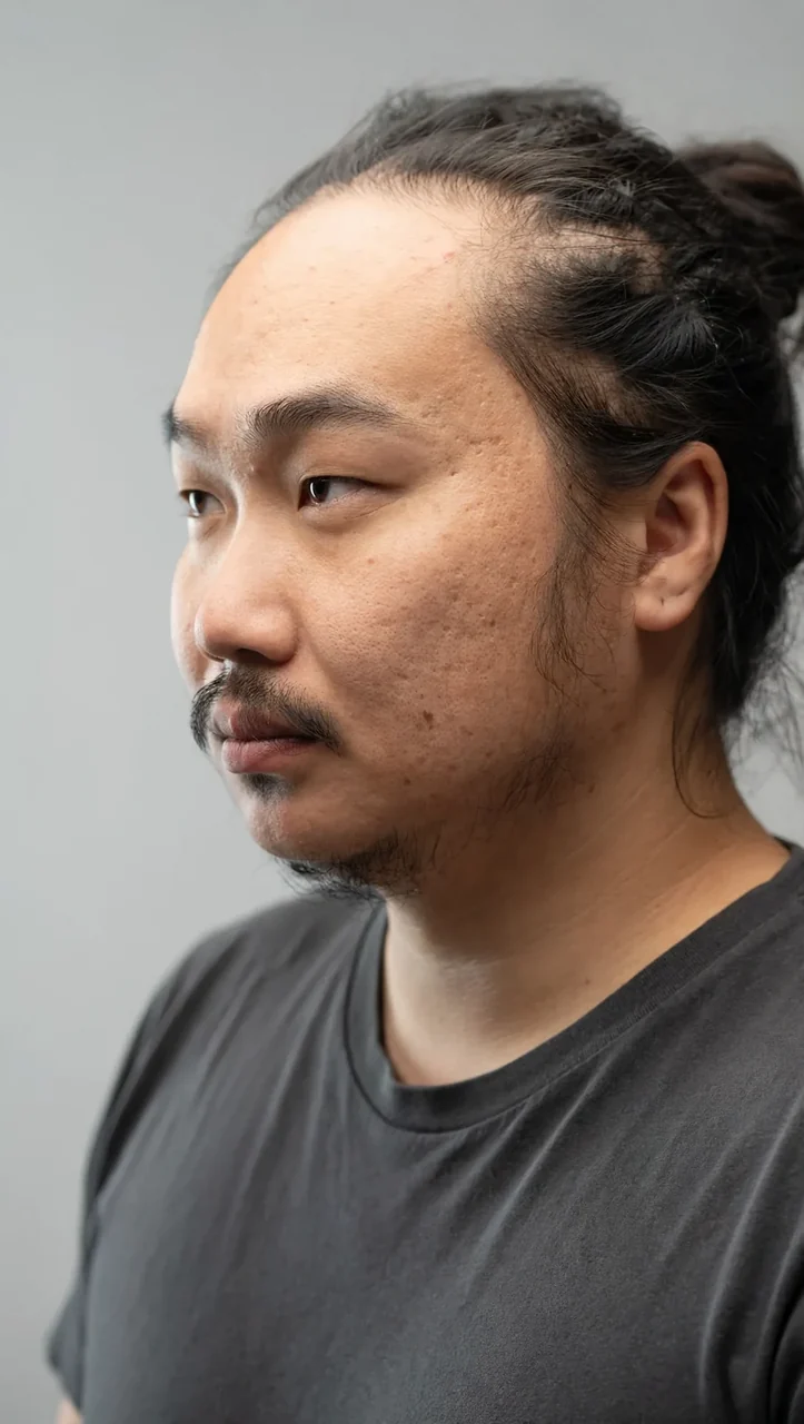 Before: Beard and moustache transplant